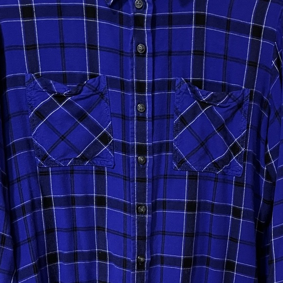 Sanctuary Boyfriend Plaid in Blue - Small - Picture 2 of 4